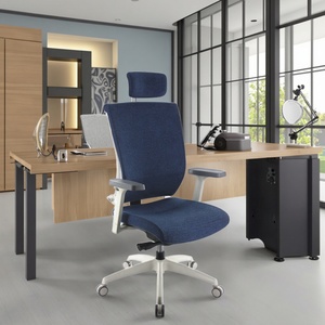 Chaise de bureau à dossier haut Mainstays avec appui-tête ergonomique, design moderne unique, en tissu, instructions d'assemblage faciles - Product Image 1