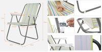Chaise longue de plage pliable en métal pour événements, idéale pour le camping, la pêche et les voyages, avec faible MOQ et qualité supérieure