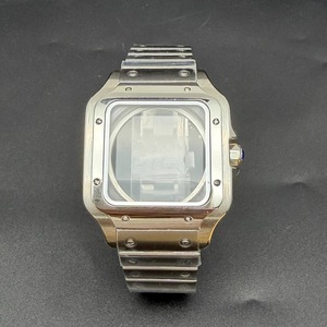 <b>watch</b> modification 38mm square full <b>case</b> with band multiple colors mineral glass fit NH35 NH38 NH70 movement - Product Image 6