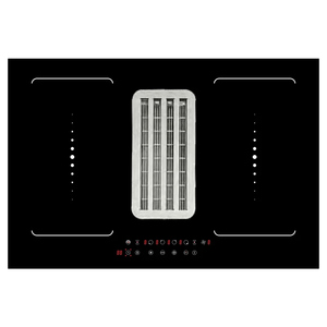 Table de cuisson à <span class=keywords><strong>induction</strong></span> 4 brûleurs Felix Zone avec <span class=keywords><strong>hotte</strong></span> aspirante <span class=keywords><strong>intégrée</strong></span>, <span class=keywords><strong>hotte</strong></span> de cuisine à aspiration descendante - Product Image 1