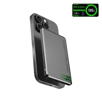 Cargador Portátil Inalámbrico Ultrafino Magnético de Aleación con Certificación 3C, Batería de Polímero de Litio, Carga Súper Rápida de 20W