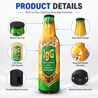 Layar Display Botol Bir Silinder Khusus OEM/ODM P2 dengan Gambar, Video, dan Animasi untuk Tampilan Iklan Restoran