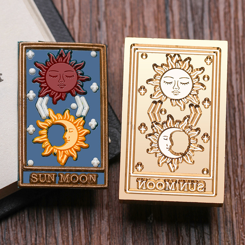 Soleil et Lune - Grand Rectangle 4*2,5cm