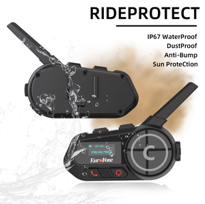 Nouvel interphone de groupe pour moto <span class=keywords><strong>Europhone</strong></span> IP67 étanche en ABS pour 6 motards, casque avec écran LCD, talkie-walkie longue portée - Product Image 1