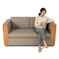 Canapé-lit pour salle d'attente médicale, fauteuil rembourré avec accoudoirs en bois massif, mobilier de réception pour clinique