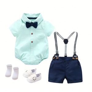 Camisetas y Pantalones Cortos Casuales a Rayas de Manga Corta para Niños de 3 Años, Ropa de Algodón - Product Image 1