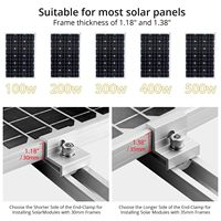 Rel Pemasangan Panel Surya SOEASY untuk Atap Trapesium Logam Aluminium 6005-T5 Permukaan Anodized Desain Universal Kemiringan 0-15 Derajat Mini