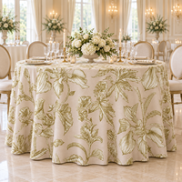 Nappe de table ronde de 120 pouces personnalisée à faible MOQ, imprimée, sans couture, pour événements de mariage en extérieur et fêtes