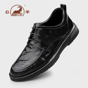 Chaussures en cuir décontractées pour hommes, nouvelle collection automne 2025, en cuir véritable, style Derby, formelles, à lacets, noires, marron, respirantes - Product Image 2