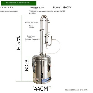 Crystal Tower Column Aço inoxidável <span class=keywords><strong>String</strong></span> Fragrância Extrato destilação planta pura Óleo essencial Orvalho puro comercial - Product Image 6