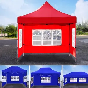 2X2 2X3 3X3 su geçirmez katlanır Pop Up beyaz gölgelik çadır açık veranda bahçe Gazebos 10X10 Pop-Up çadır ile Logo