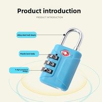 TSA333 Serrure à code à 3 chiffres en plastique ABS pour bagages, sac à dos, tiroir, voyage à l'étranger