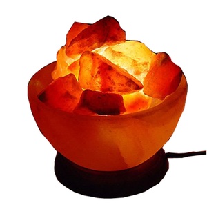 Lámpara de bola de sal del Himalaya, cuenco de fuego tallado, flor de cristal Natural, regalo ecológico, Sian Enterprises, artesanías naturales hechas a mano - Product Image 5