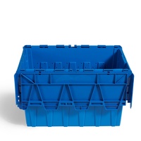 Conteneur en plastique PP avec couvercle attaché TSS-TBX, écologique, coloré, empilable, emboîtable, épaisseur 2,5 mm, boîtes logistiques pour l'épicerie