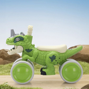 Tricycle dinosaure Istaride pour enfants, vert, plastique, 4 roues, vélo d'équilibre électrique, 2-3 ans, unisexe, jouet d'extérieur - Product Image 4