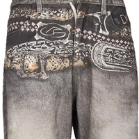 Jeans droits vintage punk hip hop pour homme 100% coton |   Impression numérique 3D HD |   Rivet |   Modèles personnalisés ODM pris en charge