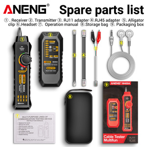 ANENG M469A Slimme Elektronische Kabeltester RJ45 RJ11 LAN Kabelzoeker Netwerk Reparatiegereedschap voor Draadzoeker Ontvanger - Product Image 6