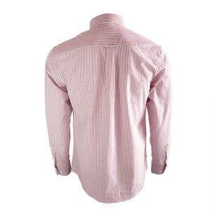 Personnalisé hommes à manches longues boutonnée à la mode verticale rouge blanc rayé décontracté chemise - Product Image 2