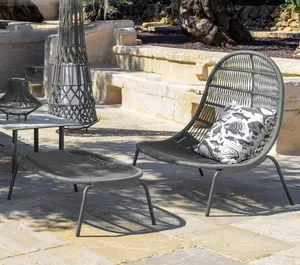 现代花园户外晚餐咖啡藤椅家具庭院花园套装塑料树脂椅子