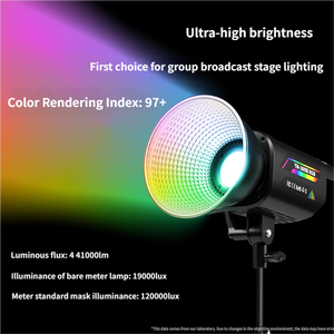 Lampe de remplissage professionnelle RVB pour diffusion en direct avec télécommande, 100W, température de couleur réglable 3200-6500K, éclairage solaire pour le streaming en direct - Product Image 1