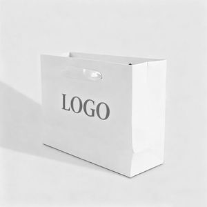 Sac en papier rose et blanc de luxe personnalisé, écologique, en gros d'usine, pour emballage cadeau, vêtements et promotion - Product Image 2