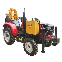 Machine de forage de puits diesel portable 300m Mini tracteur tout-terrain Rig de forage de puits d'eau