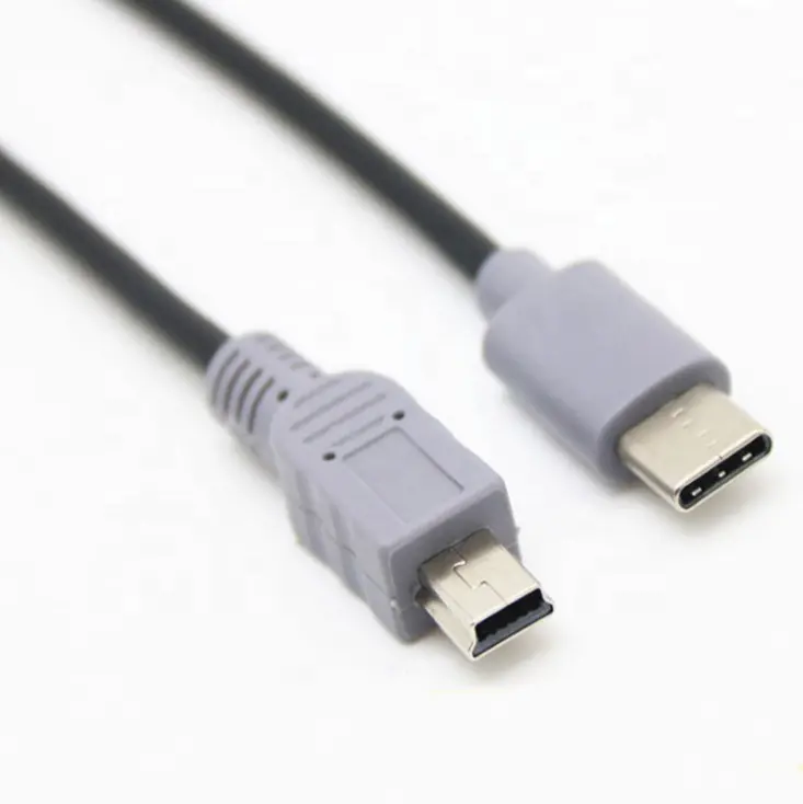 1 قطعة USB نوع C 3.1 ذكر إلى ميني USB 5 دبوس B ذكر محول قابس OTG محول الرصاص كابل بيانات ل المحمول ماك بوك 1 m 3ft