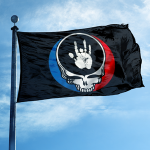 <span class=keywords><strong>Drapeau</strong></span> Grateful Dead 3x5 pieds <span class=keywords><strong>avec</strong></span> crâne et empreinte <span class=keywords><strong>de</strong></span> main, bannière en polyester double face pour les fans <span class=keywords><strong>de</strong></span> rock - Product Image 1