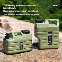 Seau de stockage d'eau en PE pour camping en plein air, design tactique portable pour voiture, capacité 11-18-25 litres, pour eau propre