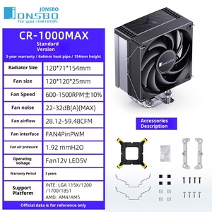 JONSBO CR-3000 ARGB <b>Computer</b> Case Air-Cooled 7 Heat Pipe Double Tower Double <b>Fan</b> Radiator Efficient CPU Cooling Fluid Bearing AR - Product Image 6
