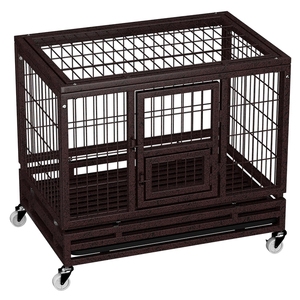 Vente en gros de grande caisse pour chien avec fermeture à bouton-pression et bouton-pression, clôture en fer robuste, palette de plateau en bois et en plastique - Product Image 3