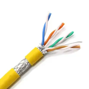 Guangzhou GHT CAT7 BC 4PR 0.58mm 0.57mm Ethernet cat7a cat7 cat8 F/FTP S/FTP OFC اختبار اجازة كابل شبكة الاتصالات