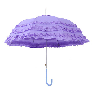 LOTUS New <span class=keywords><strong>Elegant</strong></span> Women's Three-Layer Straight Pagoda Parasol Umbrella Offres Spéciales for Weddings Polyester with Plastic Handle - Product Image 3