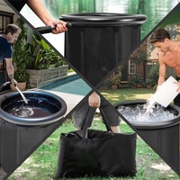 Baignoire à glace portable robuste en PVC moderne avec valve de vidange, réservoir d'immersion en eau froide pour athlètes