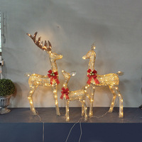 Décorations de Noël : Ensemble de décorations lumineuses en fer forgé doré, motif traîneau tiré par des cerfs, pour centres commerciaux et hôtels