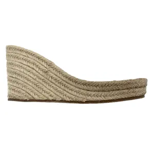 Hot Selling Comfortable Epadrilles Jute PU Wedge Sole High Heel for Shoe Making OEM