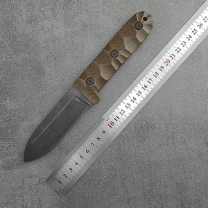 <b>Camping</b> Linen Handle PR4 Straight Utility Knife Industrial Grade Survival Outdoor EDC <b>Tool</b> D2 Steel Full Leather Sheath OEM - Product Image 6