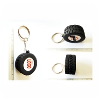 Porte-clés PVC personnalisé pour cadeau d'entreprise, porte-clés 3D en forme de pneu, porte-clés en caoutchouc souple, porte-clés 3D avec logo personnalisé