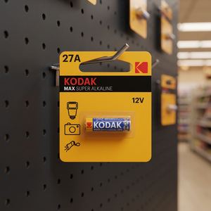 1 ชิ้น ถ่านอัลคาไลน์โคดัก แม็กซ์ ซุปเปอร์ 12V 27A รุ่น K27A สำหรับรีโมทคอนโทรลและกล้อง (บรรจุภัณฑ์แบบแผง) - Product Image 3