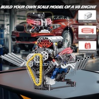 Bloques de Construcción de Motor V8, 665 Piezas, Modelo de Juguete, Experimento Físico, Control Remoto por Aplicación, Kit de Construcción de Motor de Ingeniería