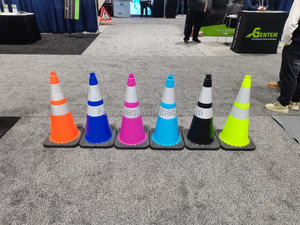 EUA 28 ''Magro Cone De Segurança Flexível PVC Tráfego Cone com Folhas Reflexivas Intensivas Alta - Product Image 5