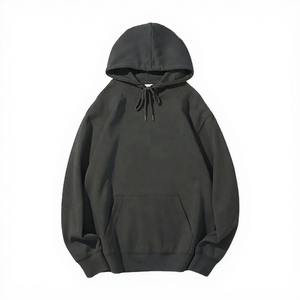 Sudadera con Capucha Marrón para Hombre, Corte Holgado, Color Sólido, Informal, Tejida, con Bolsillos, para Otoño - Product Image 2