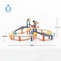 Grand ensemble de jouets de train en bois à grande échelle pour enfants de luxe classique