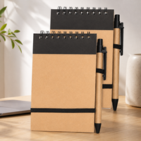 Carnet promotionnel personnalisé pour exposition, compact, à anneaux, avec porte-stylo, carnet de notes de terrain, directement de l'usine