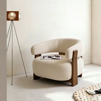 Fauteuil canapé en bois massif, style minimaliste du milieu du siècle, neuf, pour une personne, multifonctionnel, pour bureau et maison