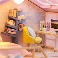 Maison de poupée miniature HYUE M2001 Sweet Time, maison de poupée en bois, kit de maison de poupée 3D à faire soi-même pour filles