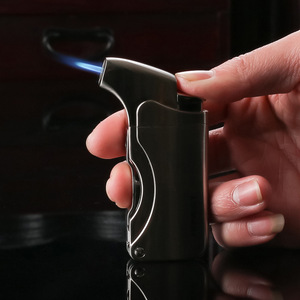 Honest Metal Cigar <b>Lighter</b> Windproof Direct Flush Quick Ignition With Hidden Cutter - Product Image 2