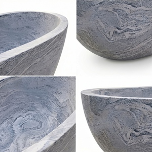 Baignoires ovales modernes sur mesure de luxe en granit or désertique exclusif, autoportantes pour salle de bain, villa, hôtel, maison - Product Image 3