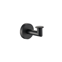 2026 Porte-manteau mural simple en alliage de zinc noir durable, gain de place, pour salle de bain