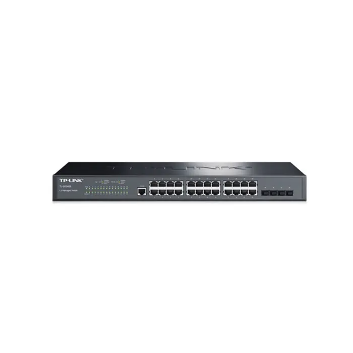 TP-Link Schalter TL-SG5428 24 Gigabit Netzwerk Port und 4 SFP Fiber Port Schicht 3 Managed Switch